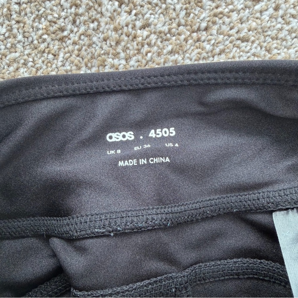 ASOS 4505 Black High Waisted Athletic Leggings Women’s US 4 Workout Gym - Picture 7 of 11